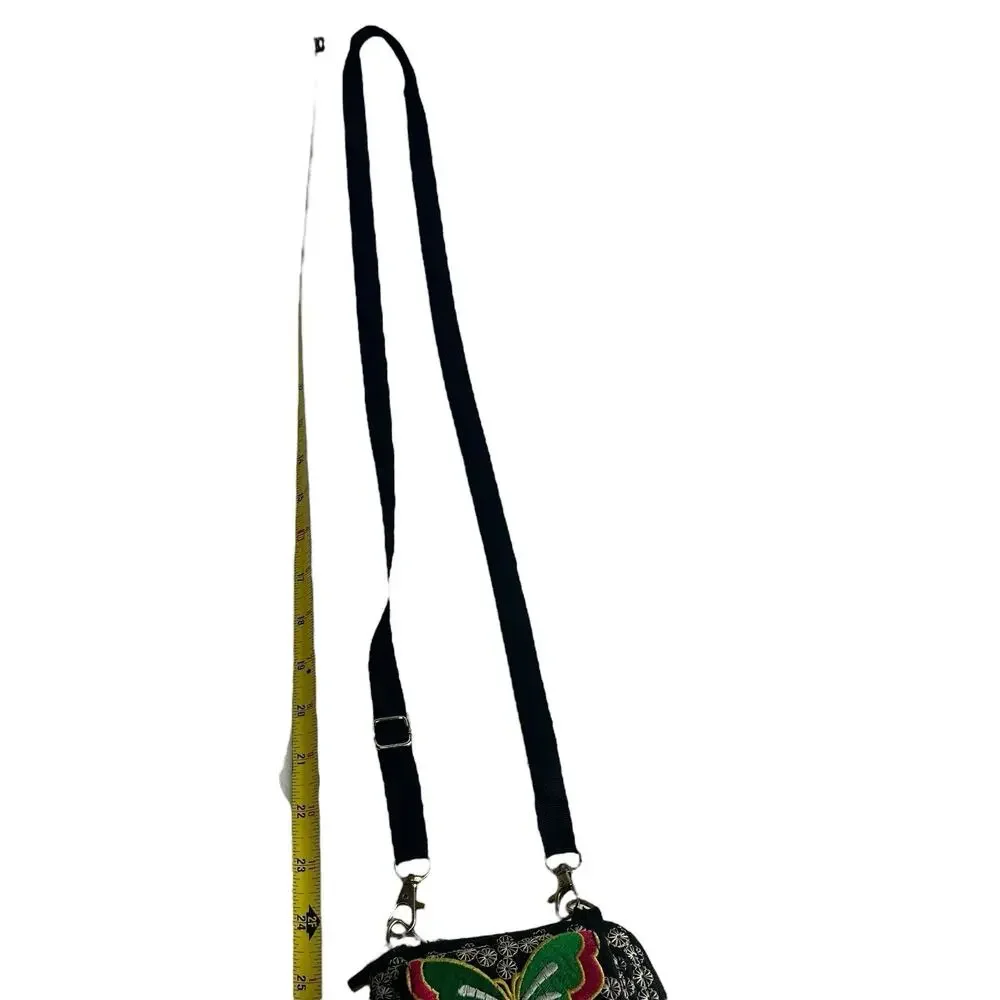 Embroidered Floral Crossbody Wallet With Strap boho festival hippie Purse